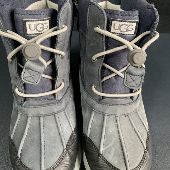 UGG Blue Gray Leather Turlock Snow Boots Men’s Size 6. 200 G Thinsulate Zip Up. main image 11